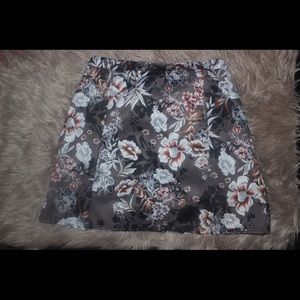 Boohoo Floral Mini Scuba Skirt